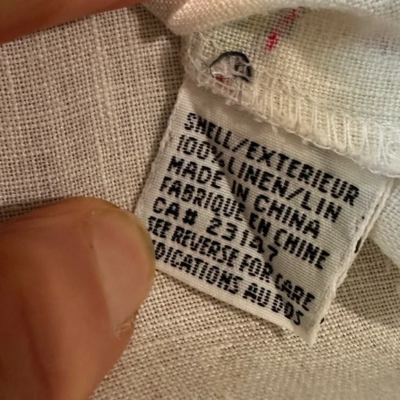 Talbots 100% Linen Button Down Blouse Size 10 Butterfly Print - Picture 13 of 13